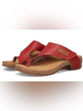 Taos Loop Red Leather Cork Footbed Sandals